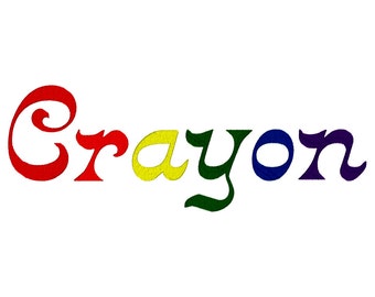 Crayon Machine Embroidery Font, Monogram Embroidery Alphabet, Instant Embroidery Font Download, BX Embroidery Included!! - 3 Sizes