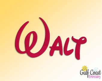 Walt Script Machine Embroidery Font Monogram Alphabet, Walt BX, Walt Pes, Walt Jef, Walt Dst, Walt Hus, Walt Vip, Walt Vp3, Etc. - 4 Sizes