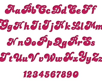 Embroidery Machine Font Monogram Alphabet - Bubble Curl Machine Embroidery, 3 Sizes Included 1 inch, 2 inch and 3 inches