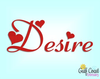 Desire Embroidery Machine Font Monogram Alphabet, Wedding Embroidery Script Font, Valentine Embroidery Script Font, Love Embroidery- 3 Sizes