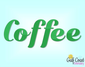 Coffee Machine Embroidery Font Monogram Alphabet, Digital Embroidery Pattern, 10 Formats with BX, Sizes 2 Inch, 2.5 Inch, 3 Inch, 4 Inch