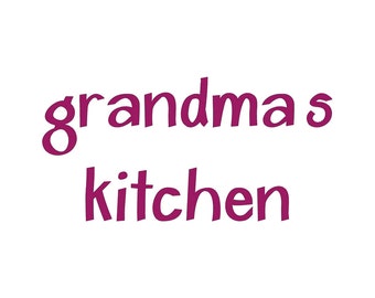 Grandma's Kitchen Machine Embroidery Font Monogram Alphabet - 3 Sizes