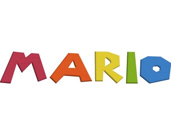 Mario Machine Embroidery Font Monogram Alphabet, Old School Embroidery Font, Gamer Embroidery Font, Retro Embroidery Font - 5 Sizes