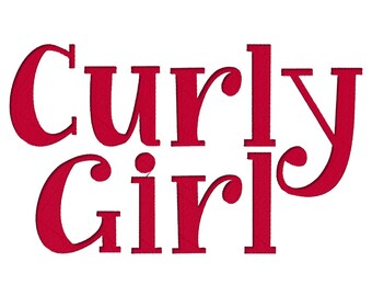 Curly Girl Machine Embroidery Font Monogram Alphabet, Multiple Formats, BX Ready Font, Exp, HUS, JEF, Pes, Vip, and more - 3 Sizes