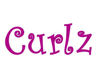 Curlz Embroidery Machine Font Letter Alphabet, Multiple Formats, Bx Incuded!! Instant Embroidery Download, Quality Font Embroidery