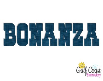 Digital Embroidery Font, Bonanza Western Machine Embroidery Font Alphabet, Instant Download Font, .75 inch, 1 inch, 1.5 inch, 2 inch Sizes