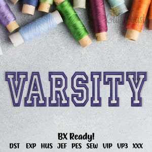 Varsity Machine Embroidery Font Alphabet, Sports Machine Embroidery Font, Sports Monogram Embroidery Font, BX Format Included! 3 Sizes