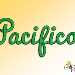 Pacifico Script Machine Embroidery Font Monogram Alphabet, Script Embroidery Font Design, BX Script Embroidery - 3 Sizes