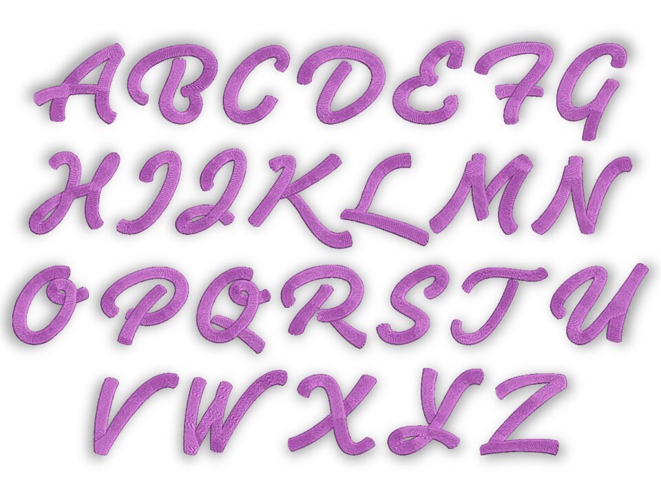 Embroidery Machine Script Font Monogram Alphabet - Cursive Embroidery ...