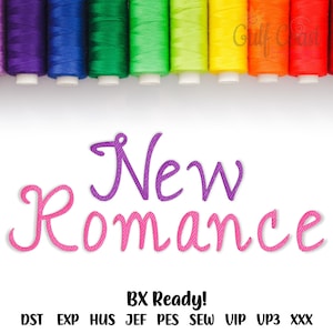 Alfabeto de fuente de bordado a máquina New Romance, fuente de bordado a máquina, ¡caja incluida! Múltiples formatos, fuente de bordado de descarga instantánea