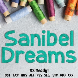 Sanibel Dreams Machine Embroidery Font Alphabet, Embroidery Font Download, Clean Embroidery BX Font, Kids Embroidery PES Font