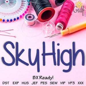 Embroidery Machine Font Monogram Alphabet - Sky High Machine Embroidery, 3 Sizes Included 1 inch, 2 inch and 3 inches