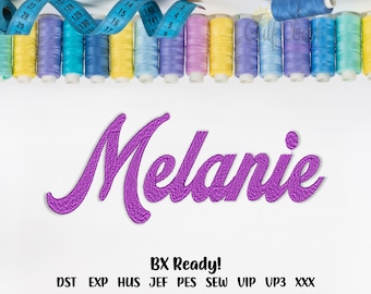 Embroidery Machine Font Monogram Alphabet - Melanie Machine Embroidery, 3 Sizes Included 1 inch, 2 inch and 3 inches