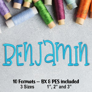 Benjamin Maschinenstickschrift Monogramm Alphabet, Benjamin Stickschrift, Kinderstickerei ONE, Kinderstickerei PES