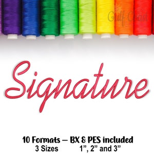 Signature Machine Embroidery Font Monogram Alphabet, Cursive Script Embroidery Font, Pes Embroidery Font, BX Format Included!! - 3 Sizes
