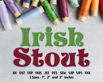 Irish Stout Machine Embroidery Font, BX Embroidery Machine Font, Multiple Formats, 3 Sizes