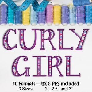 Curly Girl Dots Machine Embroidery Font Monogram Alphabet - 3 Sizes