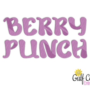 Berry Punch Machine Embroidery Font, BX Machine Embroidery Alphabet, BX Ready!!! Multiple Formats - 3 Sizes