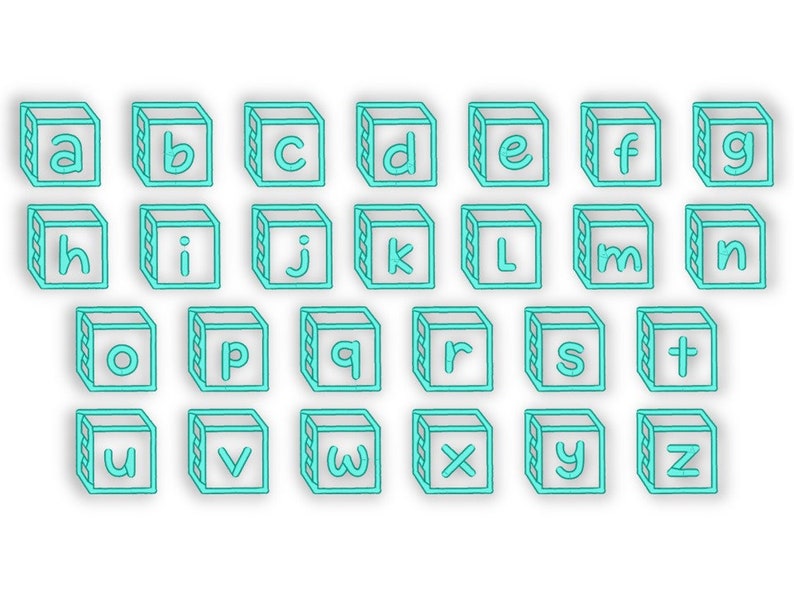 Baby Blocks Machine Embroidery Font Alphabet, Children's Monogram ...
