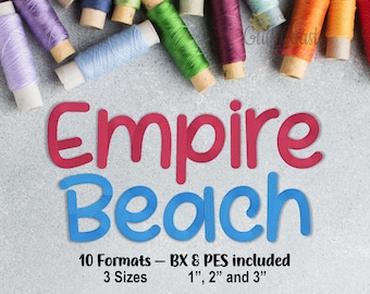 Empire Beach Machine Embroidery Font, Fun Beachy Embroidery Font Alphabet, Kids Embroidery BX Font Letters, Kids Embroidery PES Font