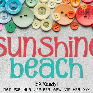 Embroidery Machine Font Monogram Alphabet - Sunshine Beach Machine Embroidery, 3 Sizes Included 1 inch, 2 inch and 3 inches