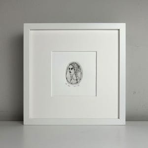 Egg-Bound Girl - Original Drypoint Etching & Engraving, Limited Edition of 70, Collectible Fine Art Print, Gift for Her