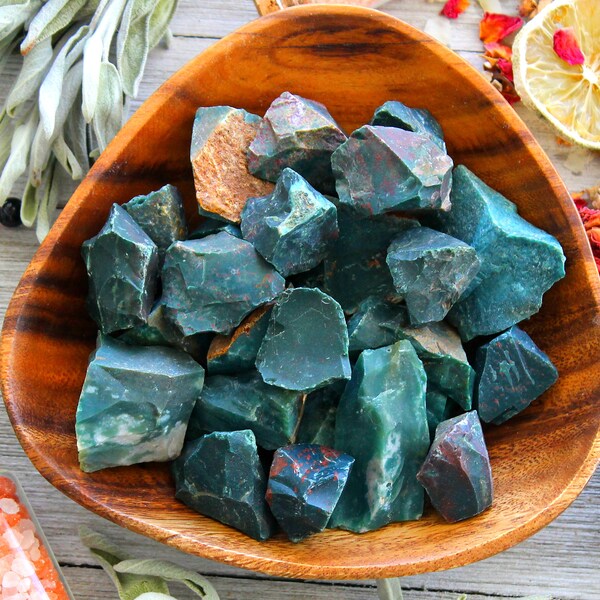 ONE Bloodstone Raw Crystal Indian Gemstone Base Chakra Healing Stone Reiki Rock Birthday Gift For Him Meditation Feng Shui Gem Amulet Stone