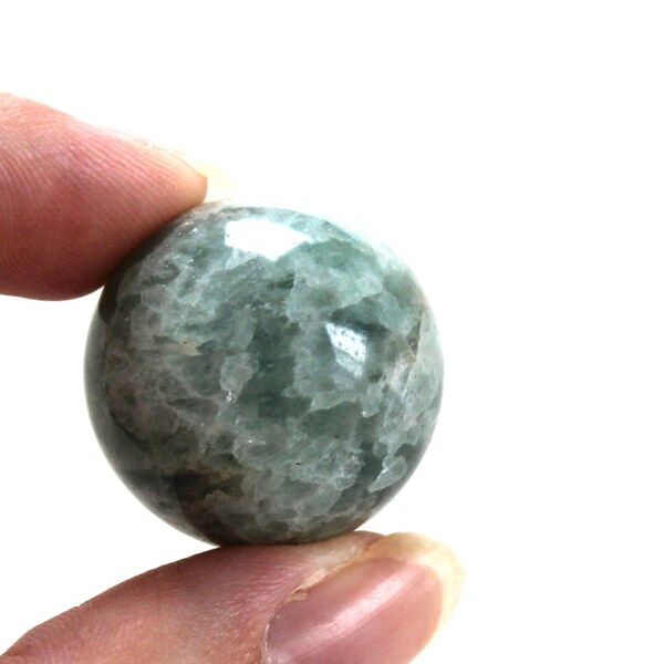 ONE Small Green Fluorite Crystal Sphere, Heart Chakra Cleansing Stone, Meditation, Gifts For Wife, 20mm Crystal Ball, New Age Gifts, V44