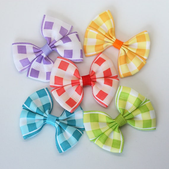 gingham plaid Bow Handmade Hairclip Hair Accessory Headband Cutie Bow