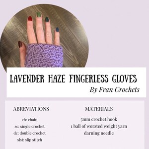Lavendar Haze Gloves Crochet Pattern - PDF Download