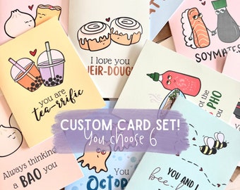 Custom Love Cards Set (of 6) - Love, Anniversary, & Valentine's Day Couples Card