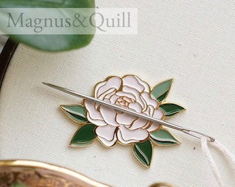Needle Minder - Pink Peony Needle Minder - Enamel Needle Minder