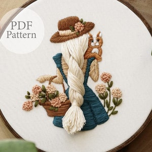 PDF Pattern - 6" Picking Wildflowers - Step By Step Beginner Embroidery Pattern With YouTube Tutorials