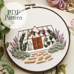 PDF Muster - 20 cm Botanisches Gewächshaus - Schritt für Schritt Anfänger Embroidery Pattern mit YouTube Tutorials