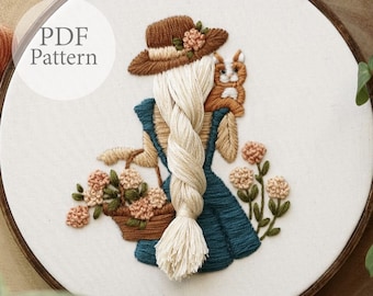 PDF Pattern - 6" Picking Wildflowers - Step By Step Beginner Embroidery Pattern With YouTube Tutorials