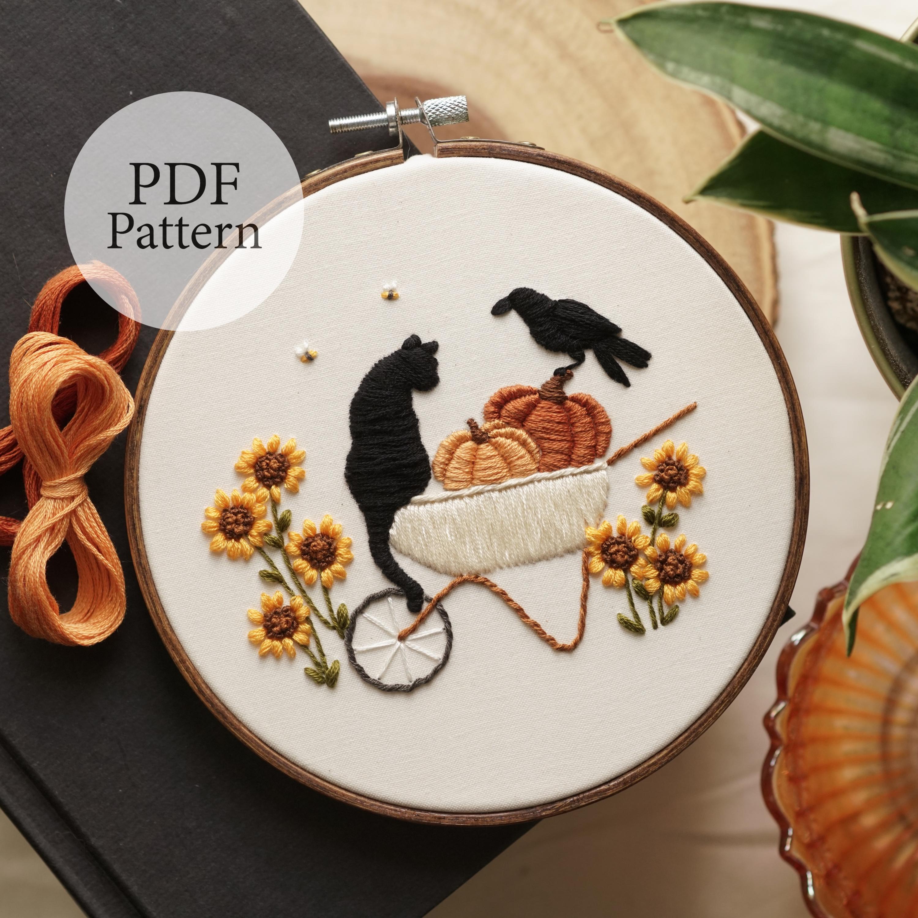 PDF Pattern - 6" Autumn Gardeners - Step by Step Beginner Embroidery ...