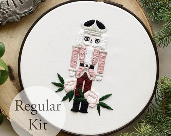 7" EMBROIDERY KIT - Pink Sugar Plumb Nutcracker KIT - Includes All Materials Needed To Complete The Design