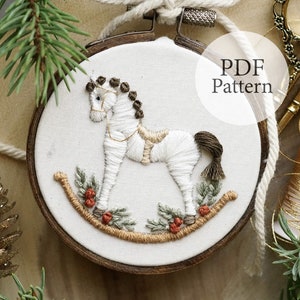 PDF Pattern - 3" Ornament Toy Horse - Step By Step Beginner Embroidery Pattern With YouTube Tutorials