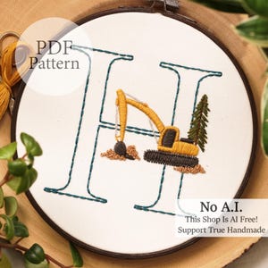 PDF-patroon - AZ-letters - 8" gravermonogram - inclusief alle letters - stap voor stap borduurpatroon voor beginners met YouTube-tutorials