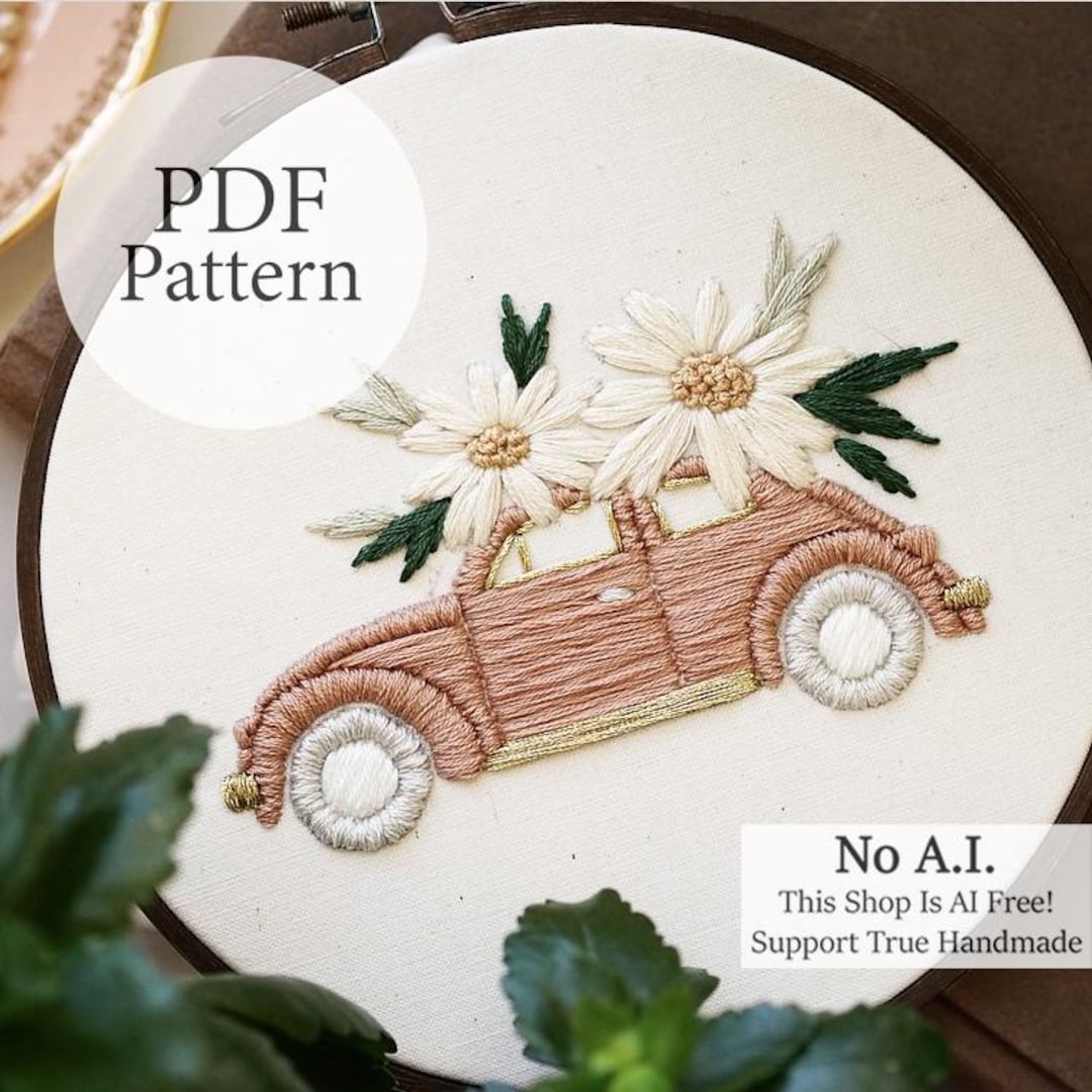 PDF Pattern - 6" Blush Beetle - Step by Step Beginner Embroidery ...