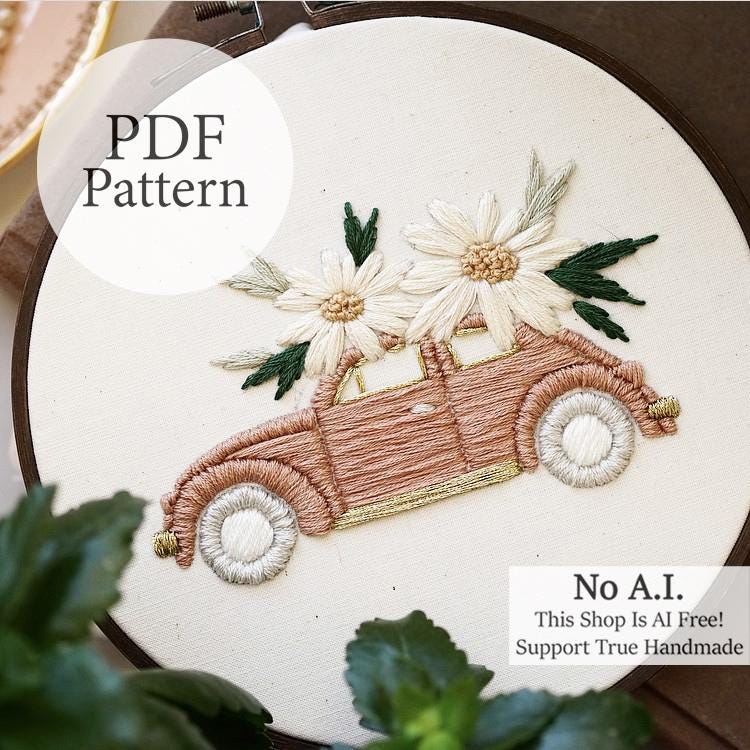 PDF Pattern - 6" Blush Beetle - Step by Step Beginner Embroidery ...