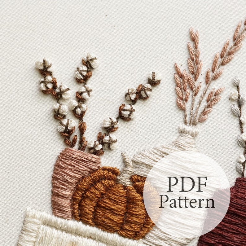 PDF Pattern - 8" Autumn Decor - Step by Step Beginner Embroidery ...