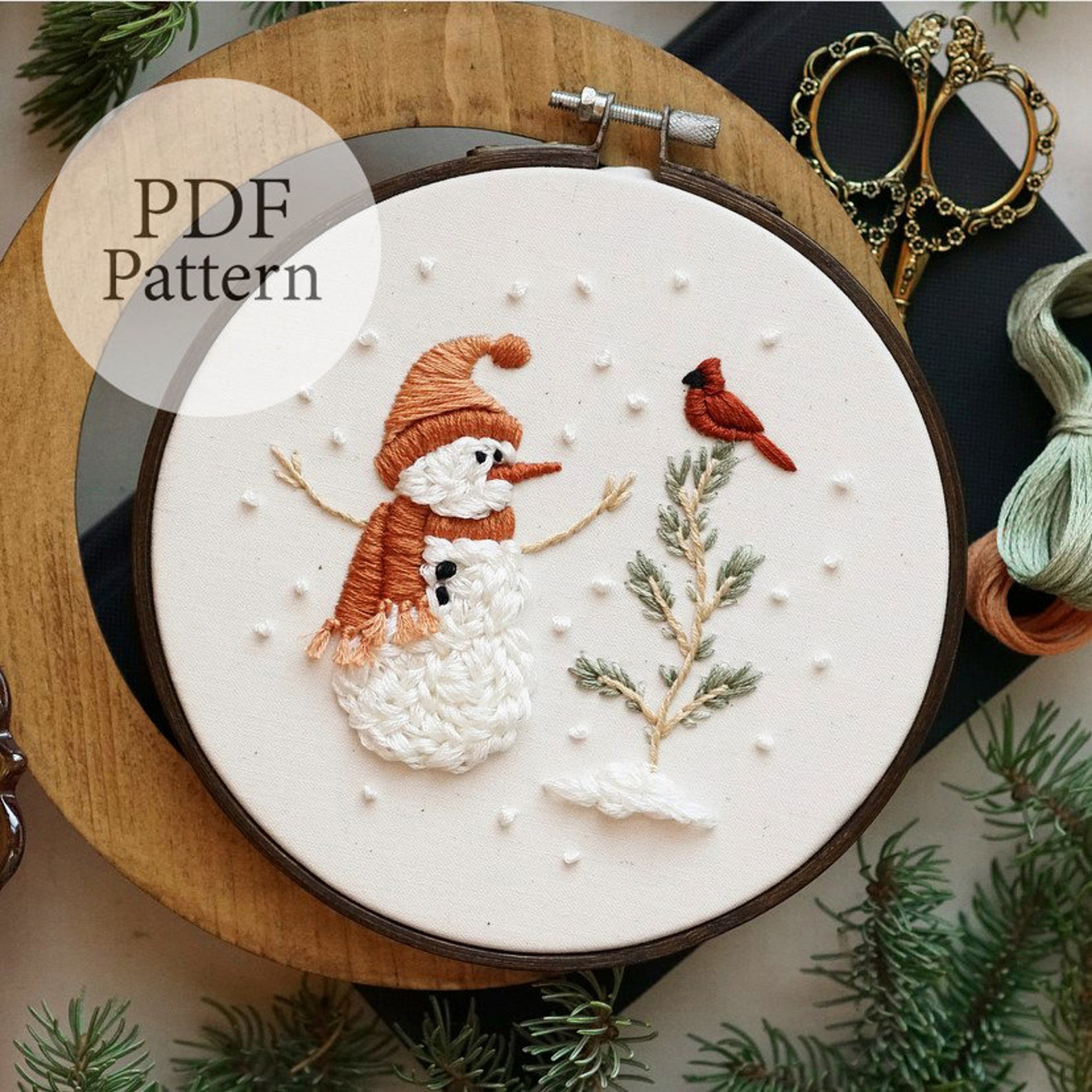 ricamo natale pupazzo di neve schema