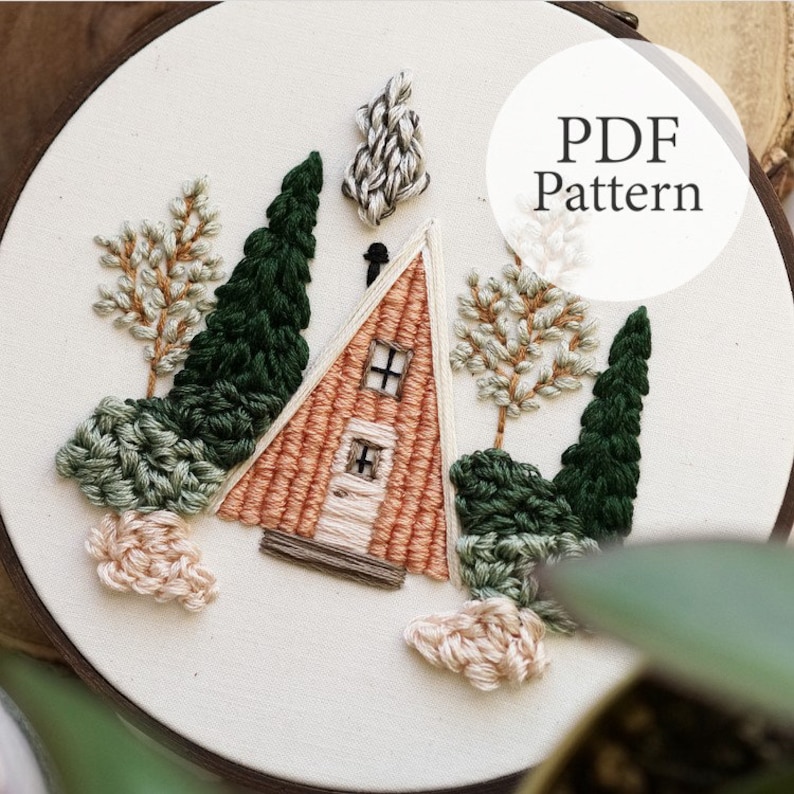 PDF Pattern 6 Spring Cabin Step By Step Beginner Embroidery Pattern With YouTube Tutorials image 5