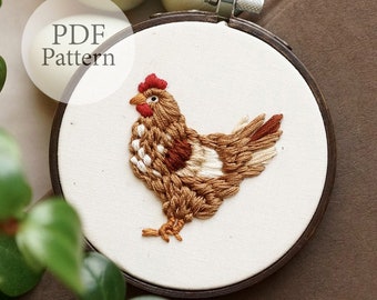 PDF Pattern - 4 "Limited Edition - Rotes Huhn - Stickmuster Mit YouTube Tutorials