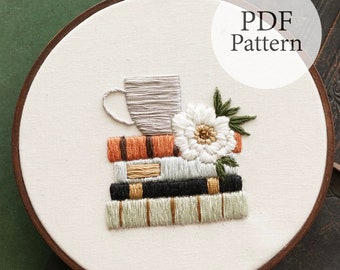 PDF Muster - 15 cm Cosy Reads - Schritt für Schritt Anfänger Stickmuster mit YouTube Tutorials