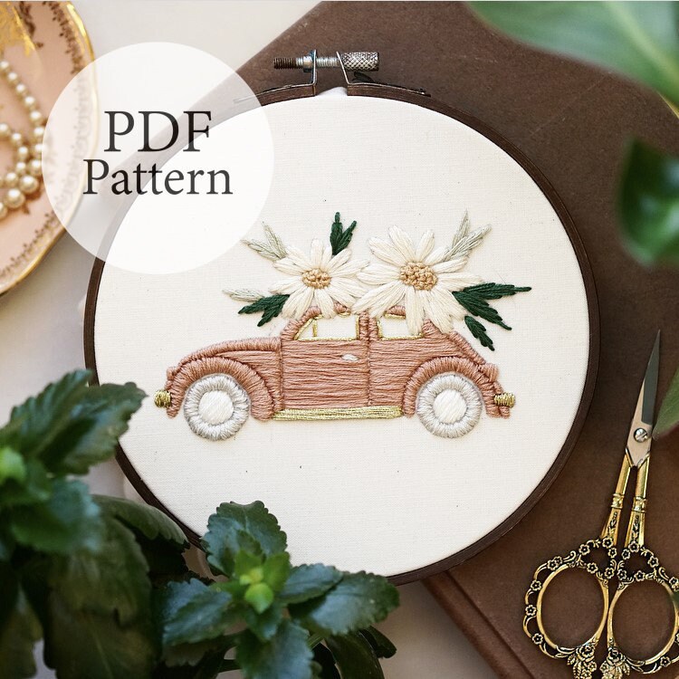 PDF Pattern - 6" Blush Beetle - Step by Step Beginner Embroidery ...