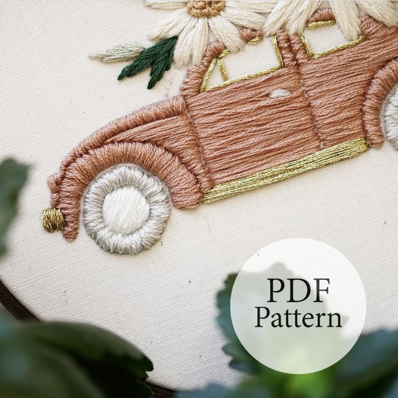 PDF Pattern Blush Beetle Step By Step Beginner Embroidery Pattern With YouTube Tutorials