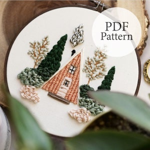 PDF Pattern 6 Spring Cabin Step By Step Beginner Embroidery Pattern With YouTube Tutorials image 3