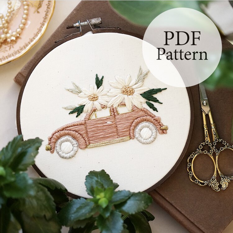 PDF Pattern - 6" Blush Beetle - Step by Step Beginner Embroidery ...